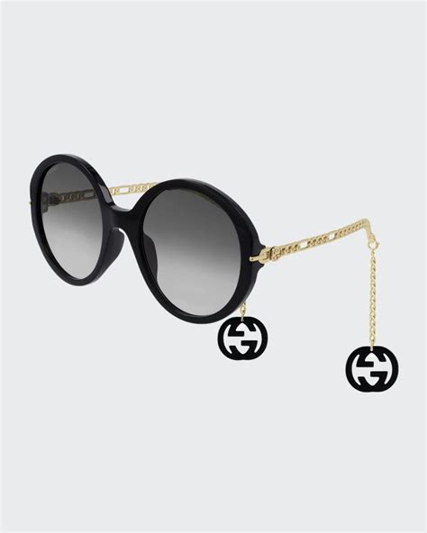 gucci round striped acetate sunglasses|Gucci sunglasses with Swarovski crystals.